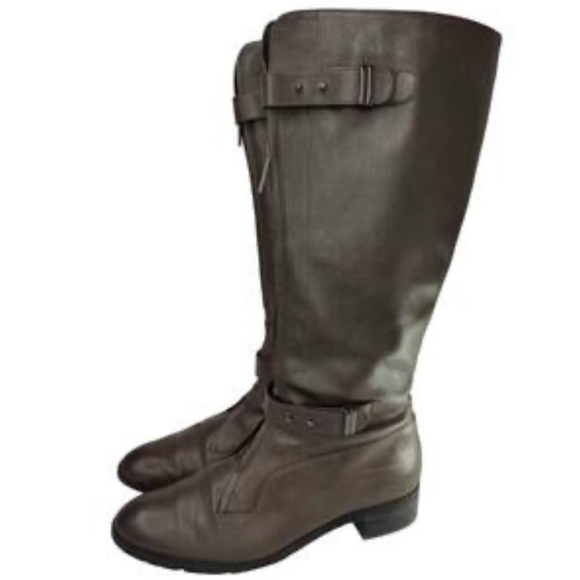 Circa Joan David Grey Leather Boots - Picture 1 of 3